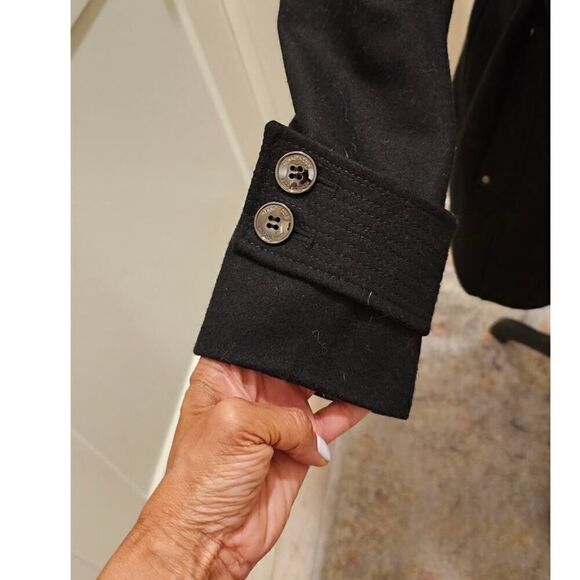 Kenneth Cole New York 3/4 Length Black Pea Coat Size 14 - Picture 4 of 13